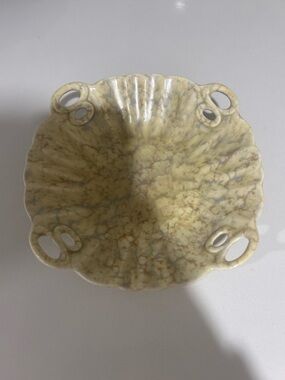 Vintage Crown Devon Marbled Drip Glaze Handled Dish England A297 Mid Century